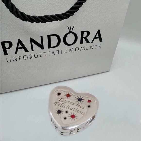 Pandora Jewelry - Pandora Toutes mes Felicitations Celebration Heart Charm Bead Pendant S925 ALE